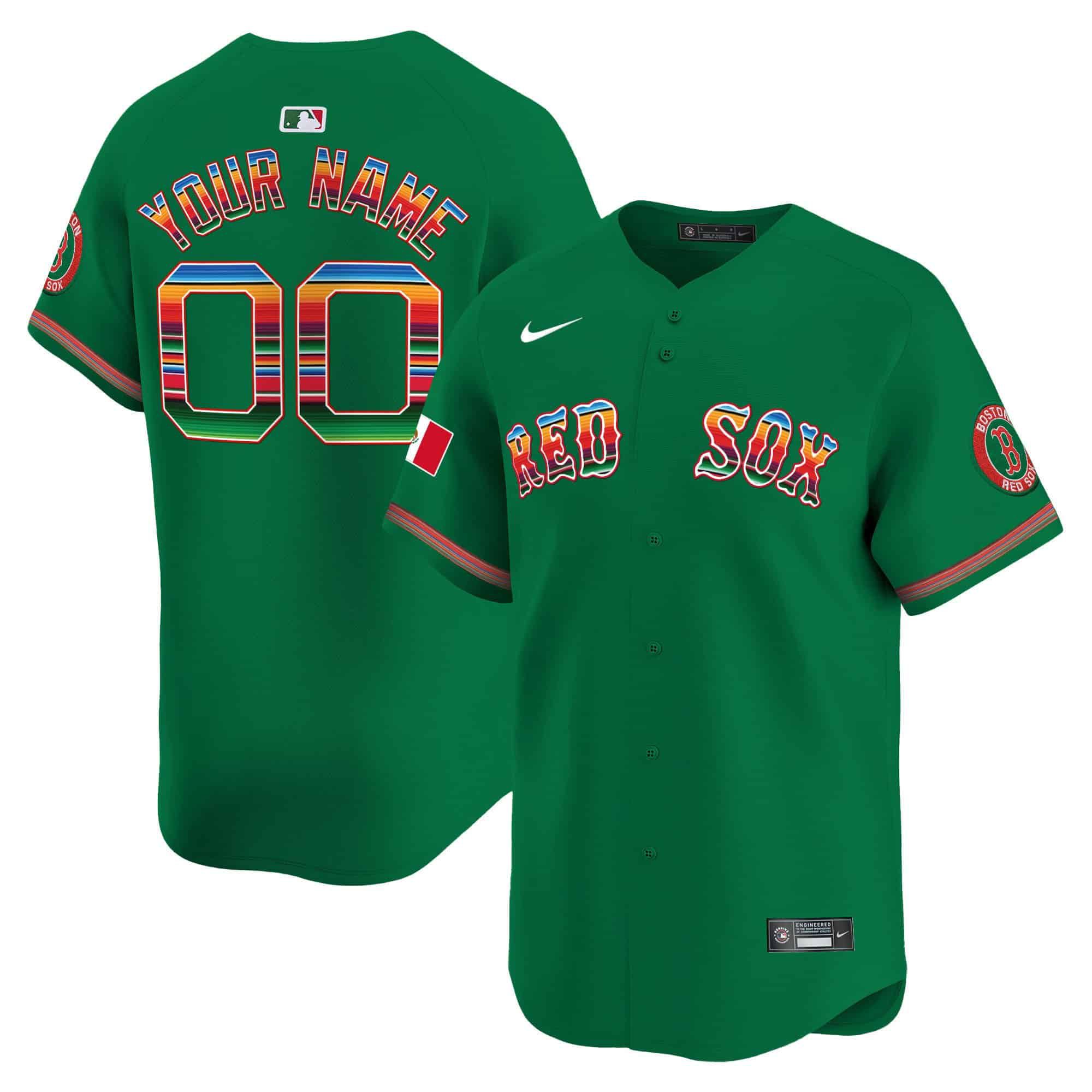 Men Boston Red Sox Green 2024 Nike Mexico Vapor Premier Limited Custom MLB Jersey